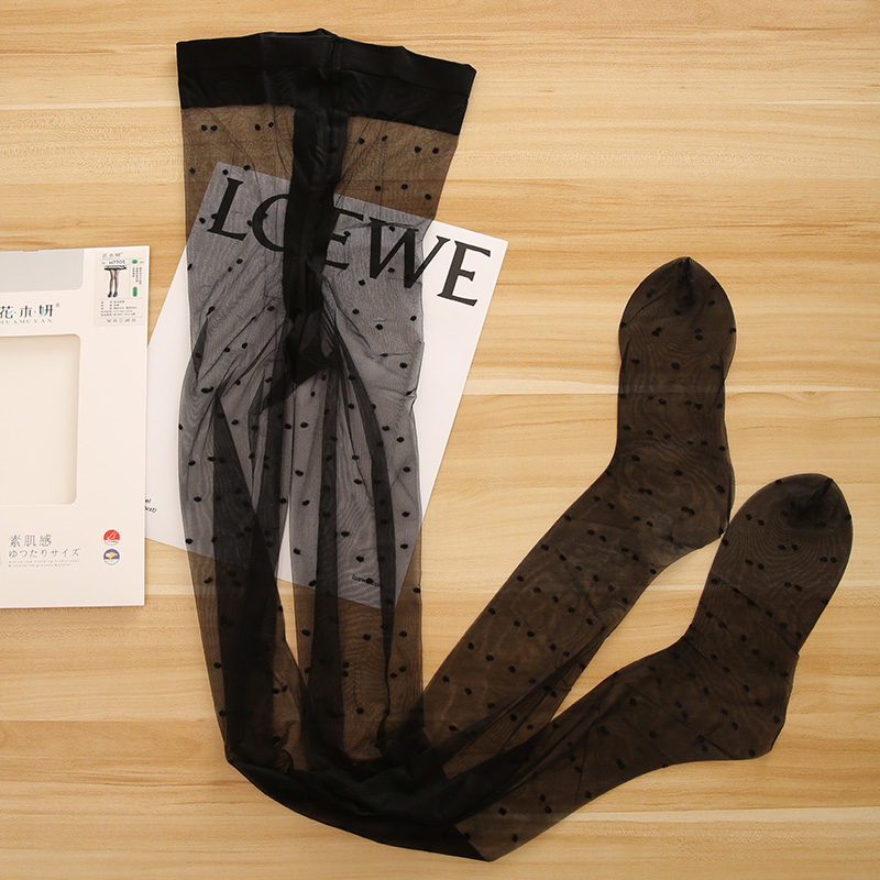 波点丝袜女0d高透黑丝