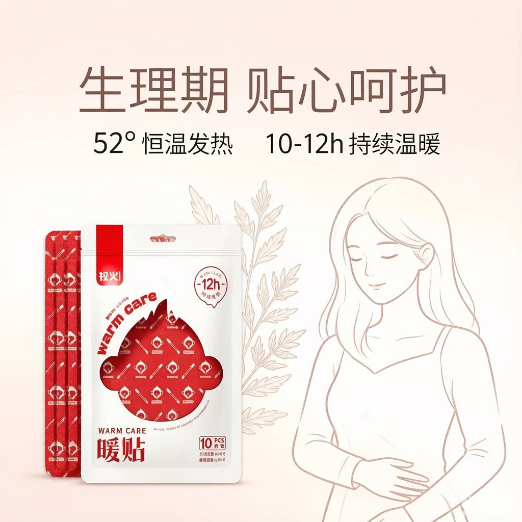 牧火自发热暖贴艾草生姜热敷贴图片