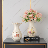 欧式 饰高档 陶瓷储水小花瓶家居摆件客厅插花创意干花电视柜餐桌装