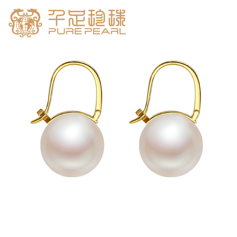 千足珍珠耳环18k淡水百搭