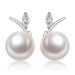 千足珍珠蜜果8.5-9mm洁净饱满润泽淡水珍珠耳饰耳坠耳环