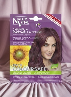 保税西班牙Natur Vital NV 固色洗发水护发素小样袋装30ml+10ml