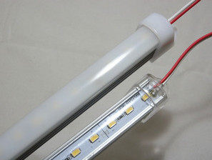 12V LED条灯带透明灯罩乳白片罩 双排硬灯条摆摊地摊LED灯管 1米
