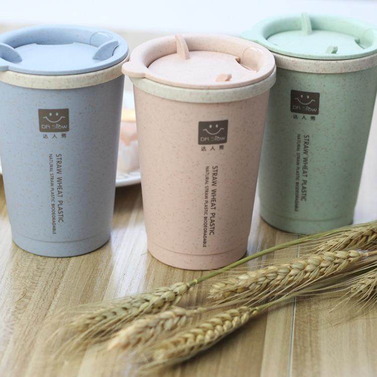 麦秆保温杯、耐高温创意水杯、防烫手杯、简易茶杯、便携式运动杯