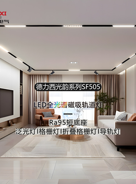 德力西SF505阳极氧化20款通用光韵2mm厚轨道磁吸灯泛光灯高PF0.95
