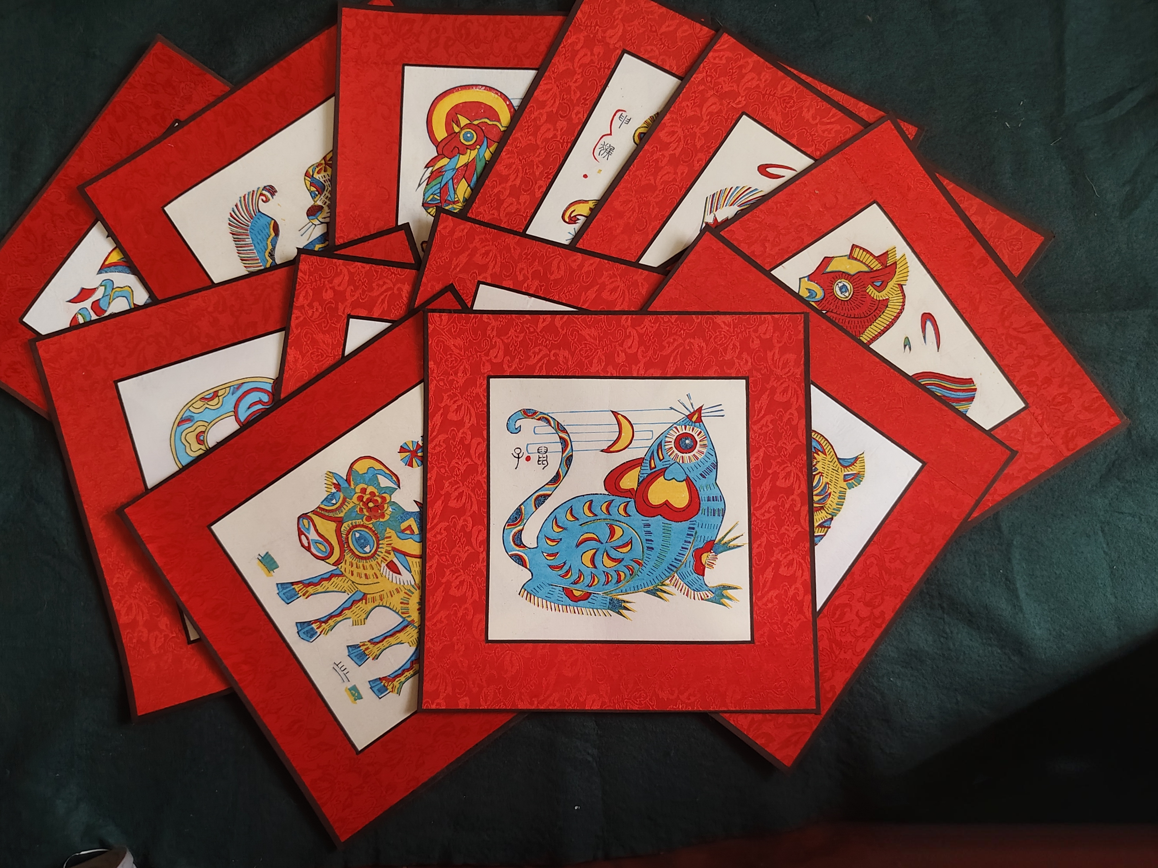 2026新款木版年画十二生肖纯手工制作精裱画片