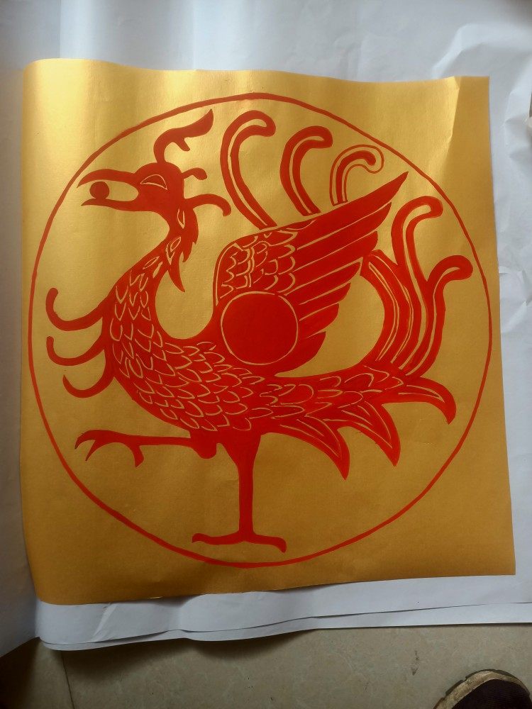 五路财神朱砂朱雀纯手工朱砂画传统吉祥装饰画