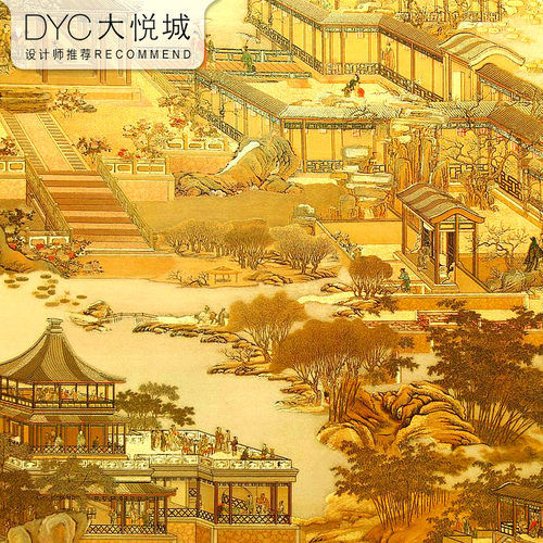 新中式墙纸饭店小餐馆装修专用茶室餐厅店铺中国复古风格酒店壁纸