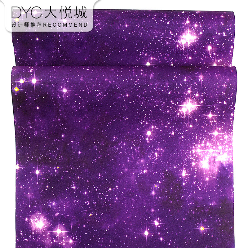 星空墙纸3d夜场天花板顶装饰酒吧ktv背景墙清吧宇宙夜空吊顶壁纸