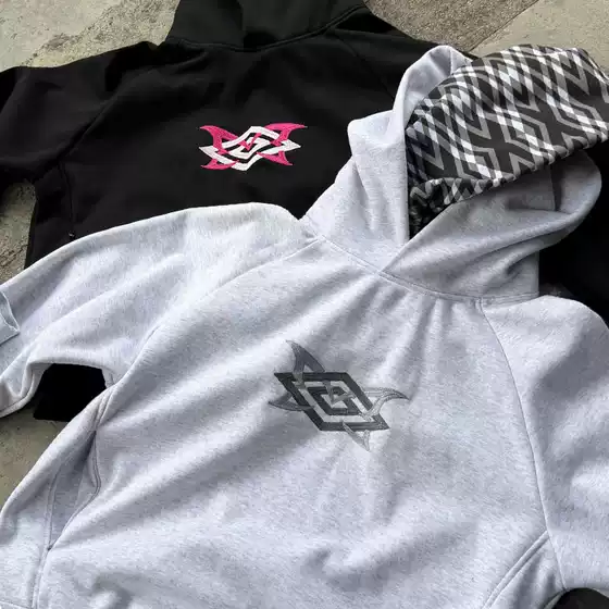 Mertra Collaboration Heavyweight American Street Hip-Hop Embroidered Patchwork Hoodie Trendy Casual Sports Tracksuit Sweatpants