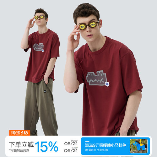 复古波点鳄鱼短袖t恤男