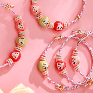 端午节五彩绳粽子手链手工编织男女佩饰红绳儿童宝宝手绳祝福礼物