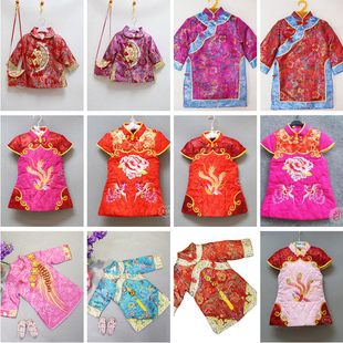 断码清仓儿童唐装女童棉旗袍裙2-8岁宝宝喜庆新年格格服棉连衣裙