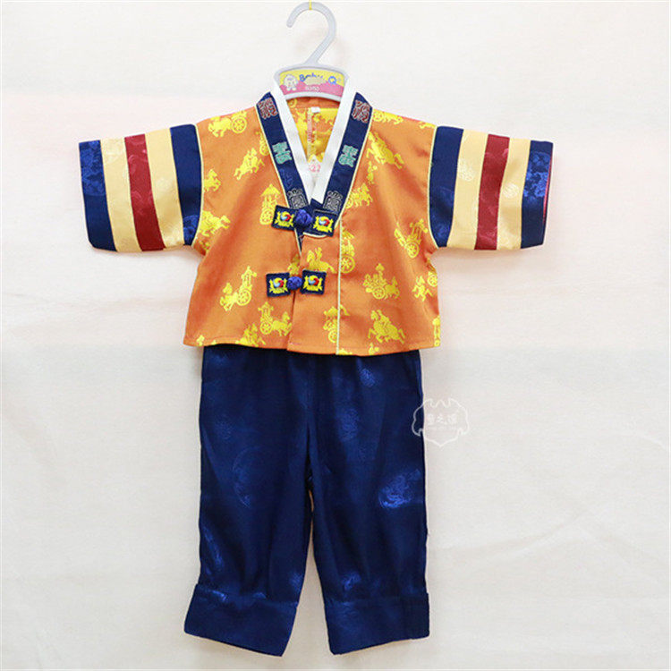 春季新品男童韩服宝宝摄影套装1-5岁幼儿童节日喜庆送礼服两件套