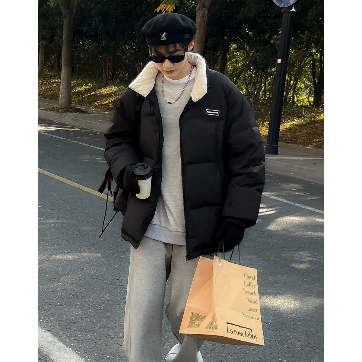 方少男冬季新国标90白鸭羽绒服女立领轻薄保暖潮牌宽松面包服外套,男装,羽绒服,淘宝优惠券,粉丝福利购,淘宝优惠卷