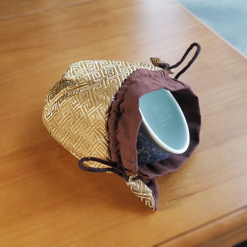 高档棉麻茶杯布袋子主人