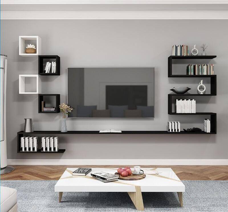 创意电视背景墙装饰架 隔板墙上置物架 客厅造型架电视柜机顶盒架|ruв категории жилой мебели, рама тип, полка/стойка - от Buy2taobao.com для оказания профессиональной услуги покупки агента Taobao