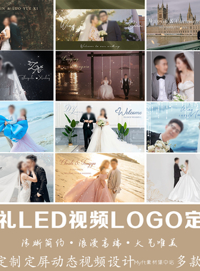 婚礼定格婚纱照特效LOGO定制设计婚庆LED大屏幕动态背景视频制作