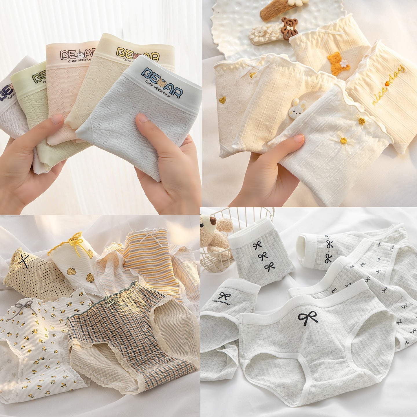 梵记女士内裤纯棉裆大码舒适学生三角裤卡通透气裤头