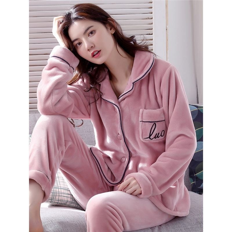 梵记秋冬季珊瑚绒睡衣女冬加厚加绒家居服2025年新款法兰绒春秋