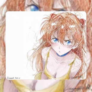 Steamed Fish lumen明日香EVA二次元线稿玻璃鼠标垫女生FPS专用大