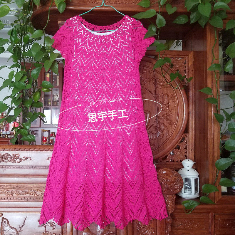 指上花开手工坊凤尾花裙材料包,蕾丝线有教程非成品