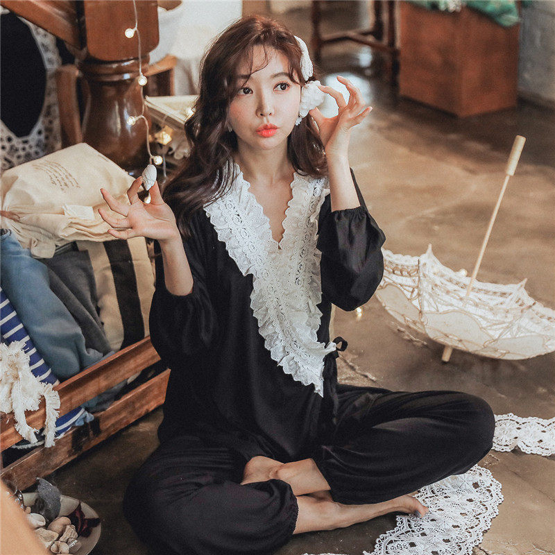 莫代尔月子服孕妇睡衣产妇产后春秋哺乳喂奶衣夏薄大码非纯棉套装