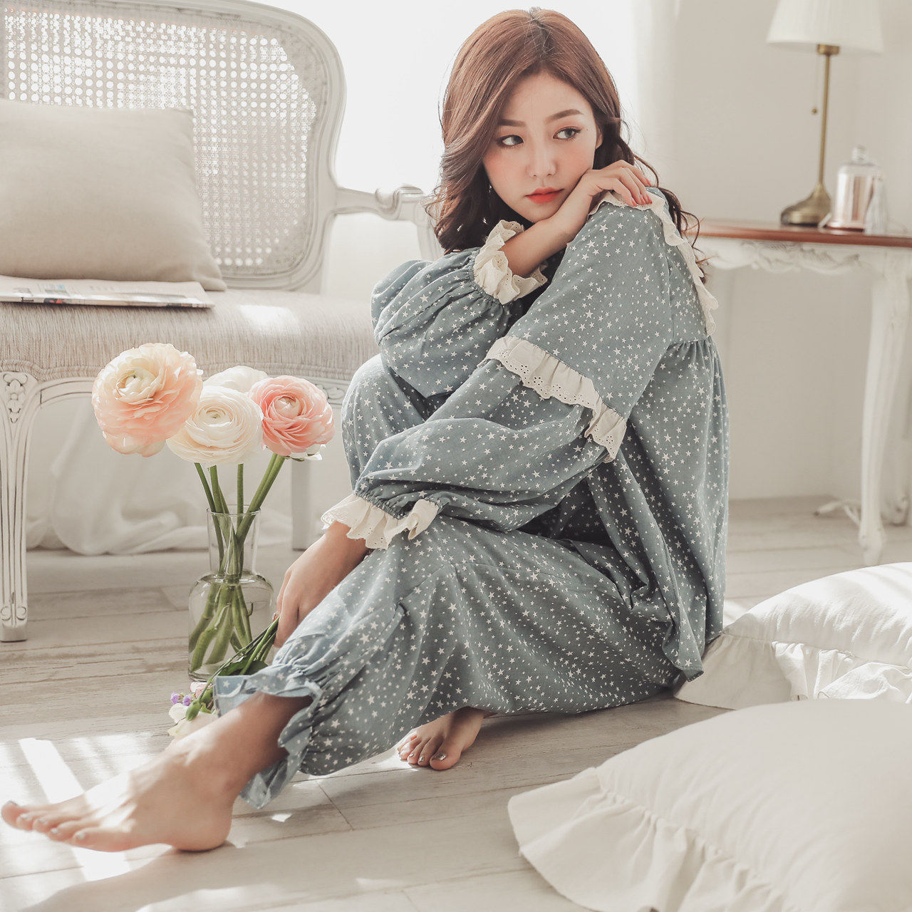 月子服女喂奶产后产妇纯棉哺乳衣孕妇睡衣怀孕期夏薄款春秋家居服