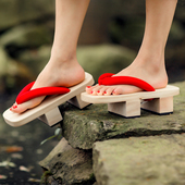 玉藻前COS木屐 女 泊妮仕 二齿木屐 高跟木屐实木拖鞋 40码 学生