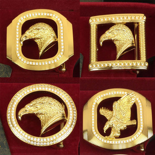 史蒂芬皮带扣头 男士老鹰头高档镶钻百搭不锈钢平滑腰带挂扣3.8CM