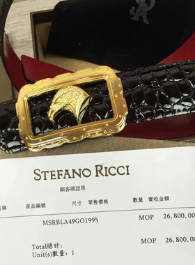 史蒂芬皮带男 新款祥云老鹰头男士头层牛皮鳄鱼纹不锈钢扣腰带3.8