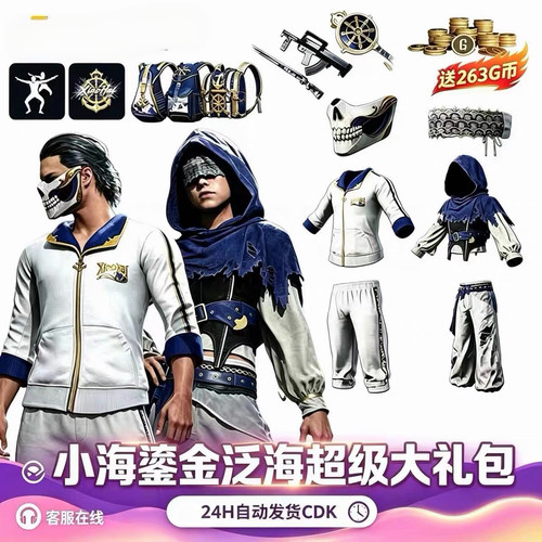 PUBG绝地求生小海联名鎏金泛海超级大礼包皮肤套装CDK兑换码