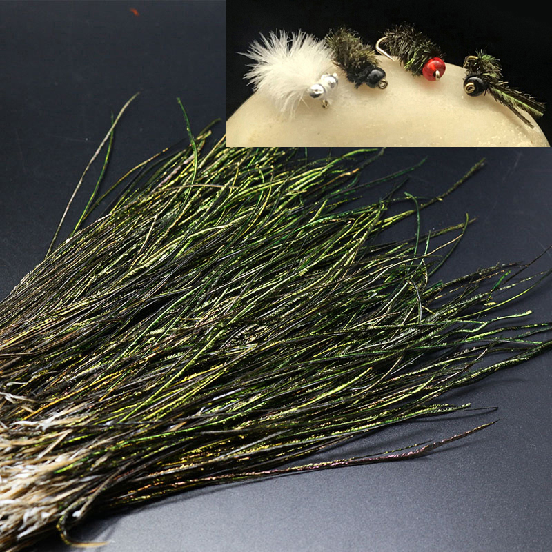 孔雀羽毛尾羽丝飞蝇钩绑制羽毛