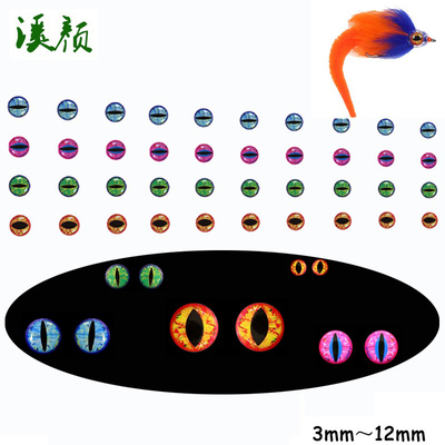 飞蝇毛钩绑制材料炫彩仿真眼睛