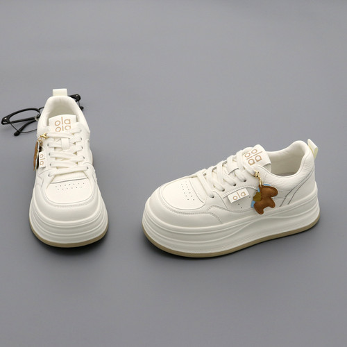 马年真皮厚底增高小白鞋女板鞋