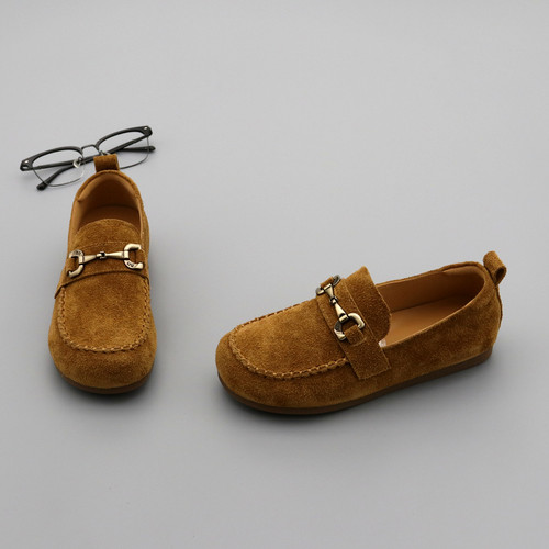 真皮豆豆鞋女一脚蹬平底开车鞋