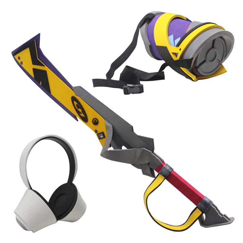 【米粒】lol英雄联盟真实伤害艾克cos耳机背饰大刀道具武器定制