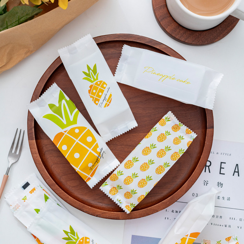 台湾凤梨酥包装袋透明糕点烘焙食品机封袋长方形侧凹批发磨砂塑料