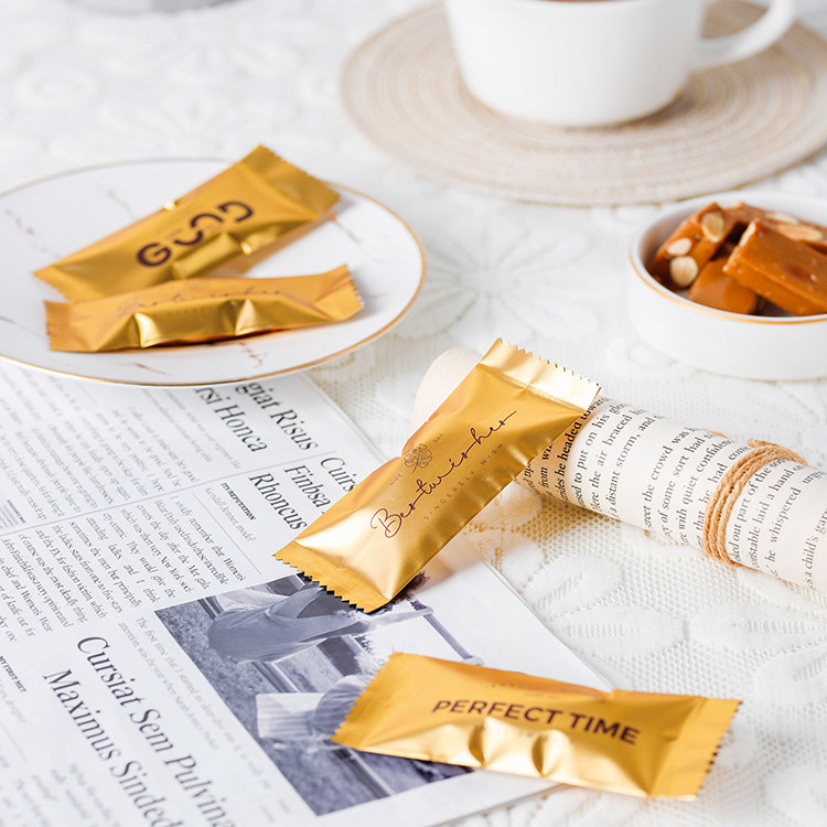 奢华加厚铝膜牛轧太妃糖袋机封袋咖啡糖果包装一次性单独自封袋子