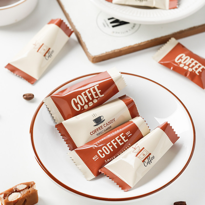 奢华加厚铝膜牛轧太妃糖袋机封袋咖啡糖果包装一次性单独自封袋子