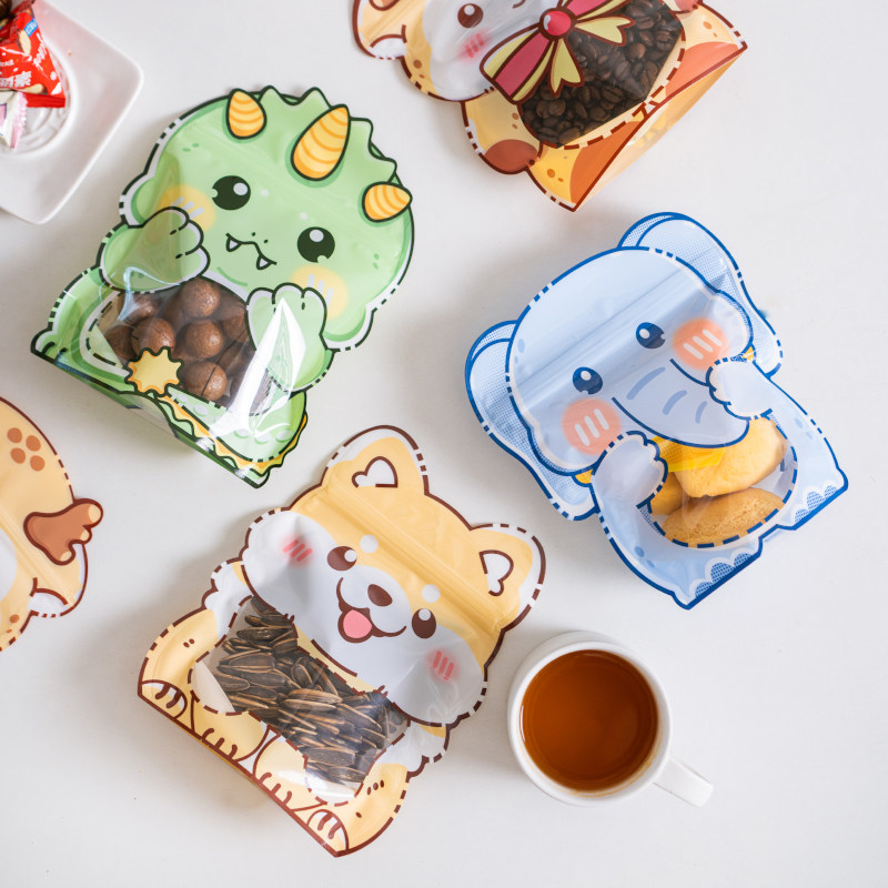 可爱卡通饼干糖果包装袋零食袋子自封袋烘焙食品分装袋封口密封袋