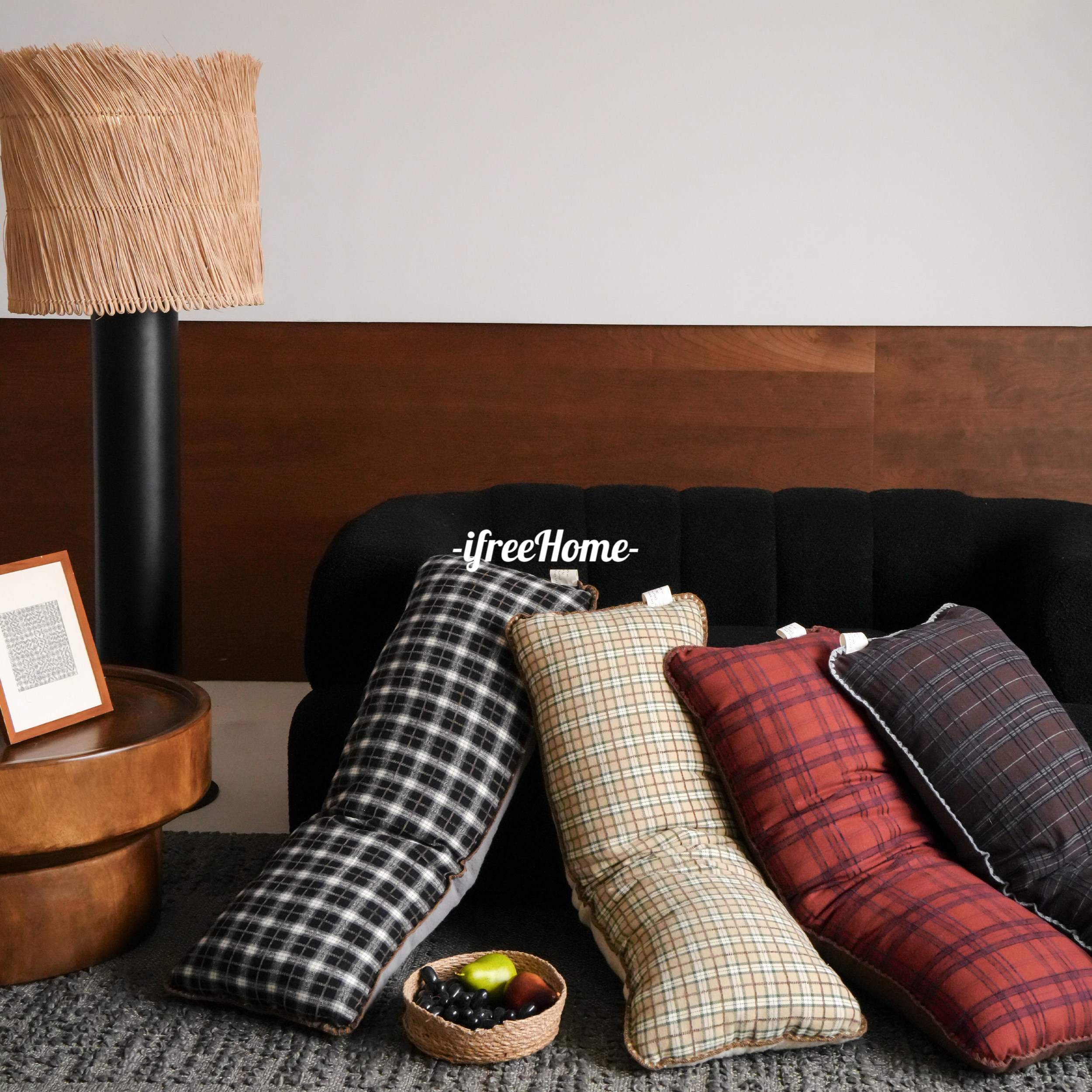 ifreeHome北欧ins波点全棉长抱枕含芯沙发靠垫床头腰枕午睡长枕头