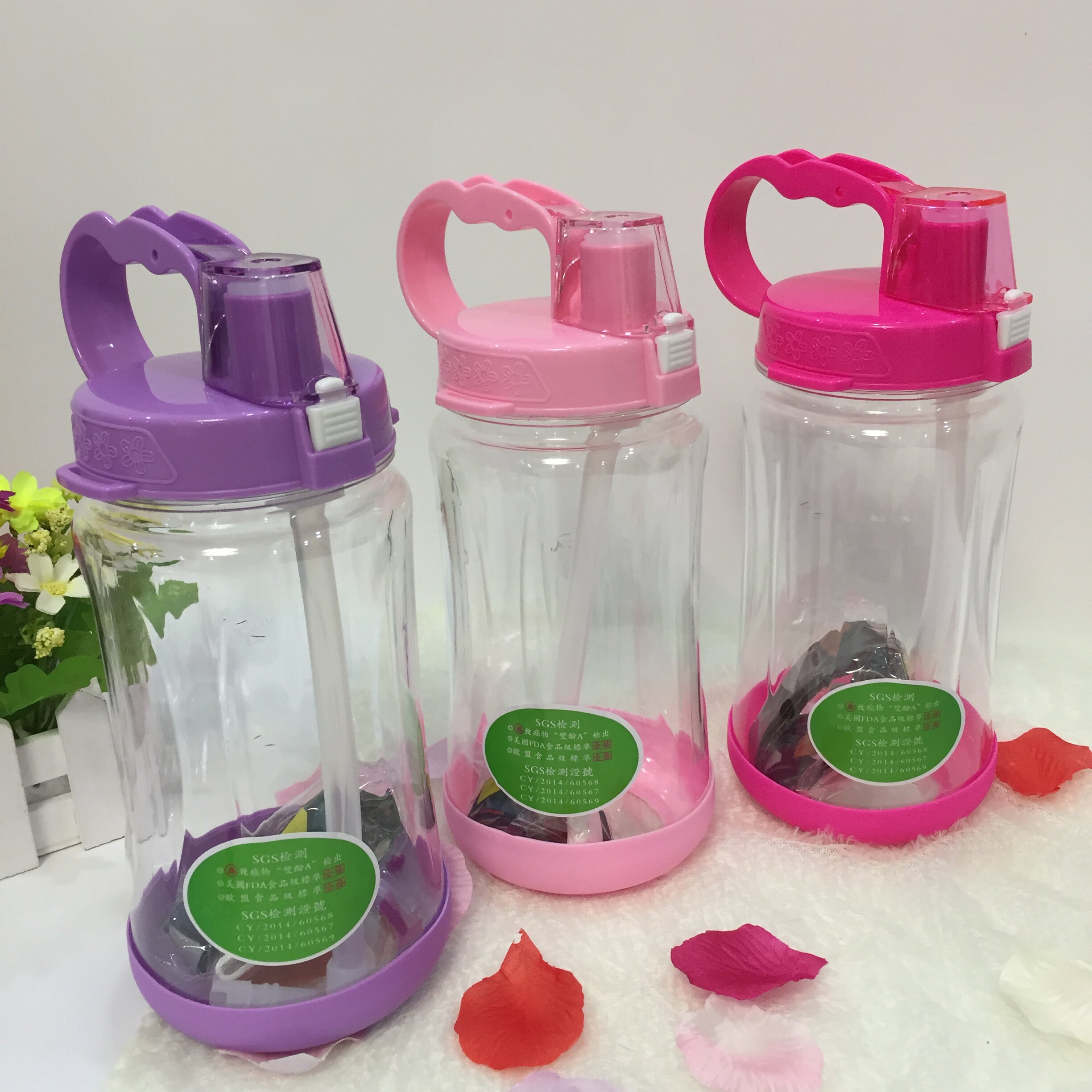 台湾康宝莱大手柄水杯太空吸管杯健身运动水杯 户外大水杯1000ml