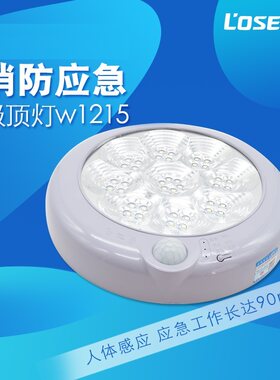 劳士新国标led消防应急灯 停电照明灯 吸顶式消防灯带人感应功能
