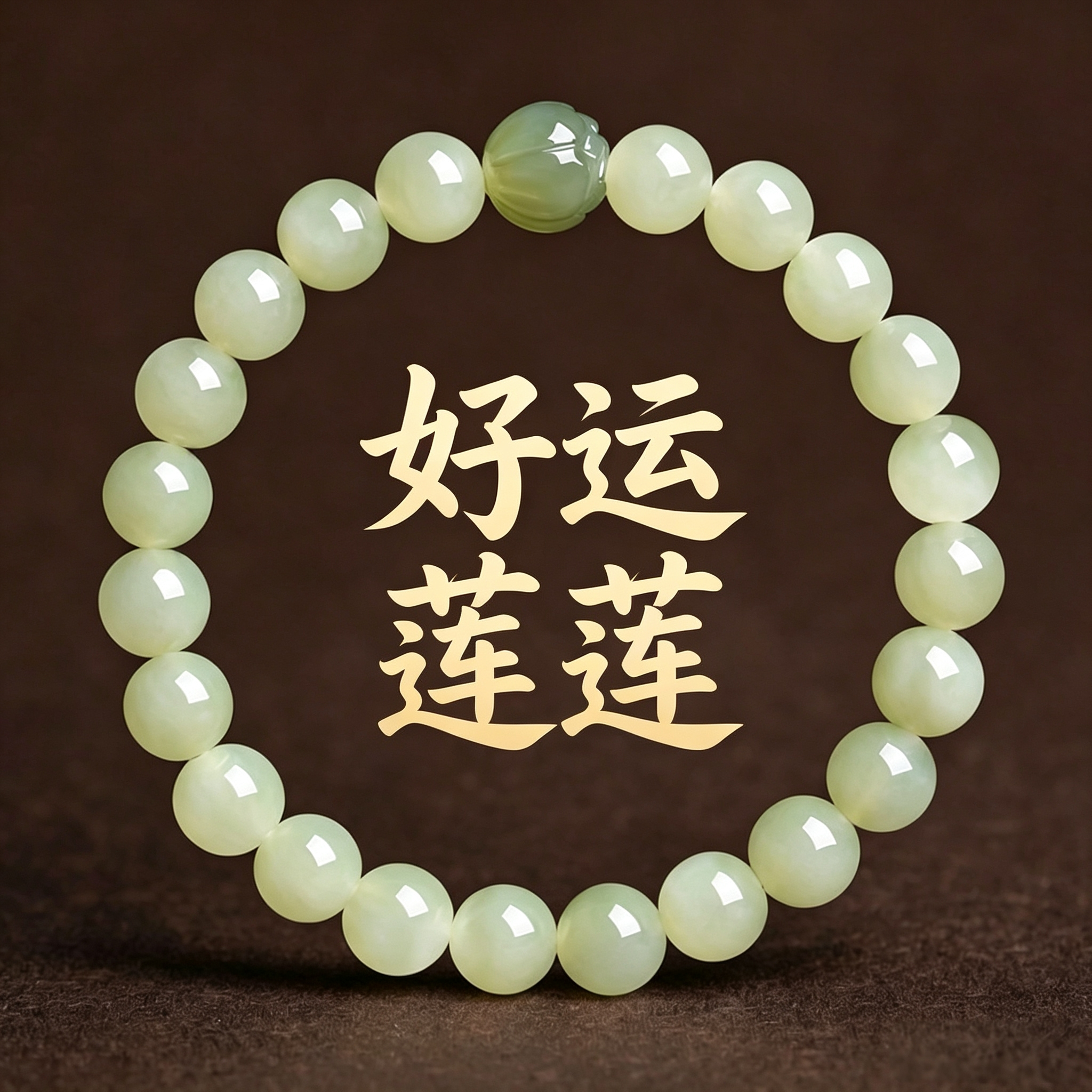 天然晴水和田玉莲花手串 好运莲莲显白温柔女款8mm