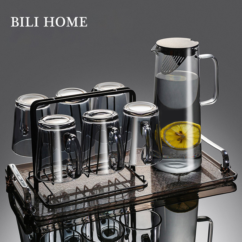 钢化玻璃杯加厚家用耐高温客厅家庭待客茶杯水杯套装喝水泡茶杯子