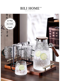 家用耐高温玻璃凉水壶大容量冷水壶凉白开水杯套装高颜值喝茶杯
