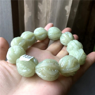 天然黄白老玉手串玉石核桃手链手串玉手串男款A货正品 和田玉手串