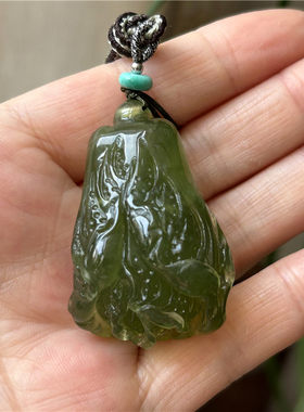 正品岫玉白菜吊坠一物一图