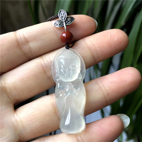 天然岫玉宝宝佛挂件吊坠A货玉坠